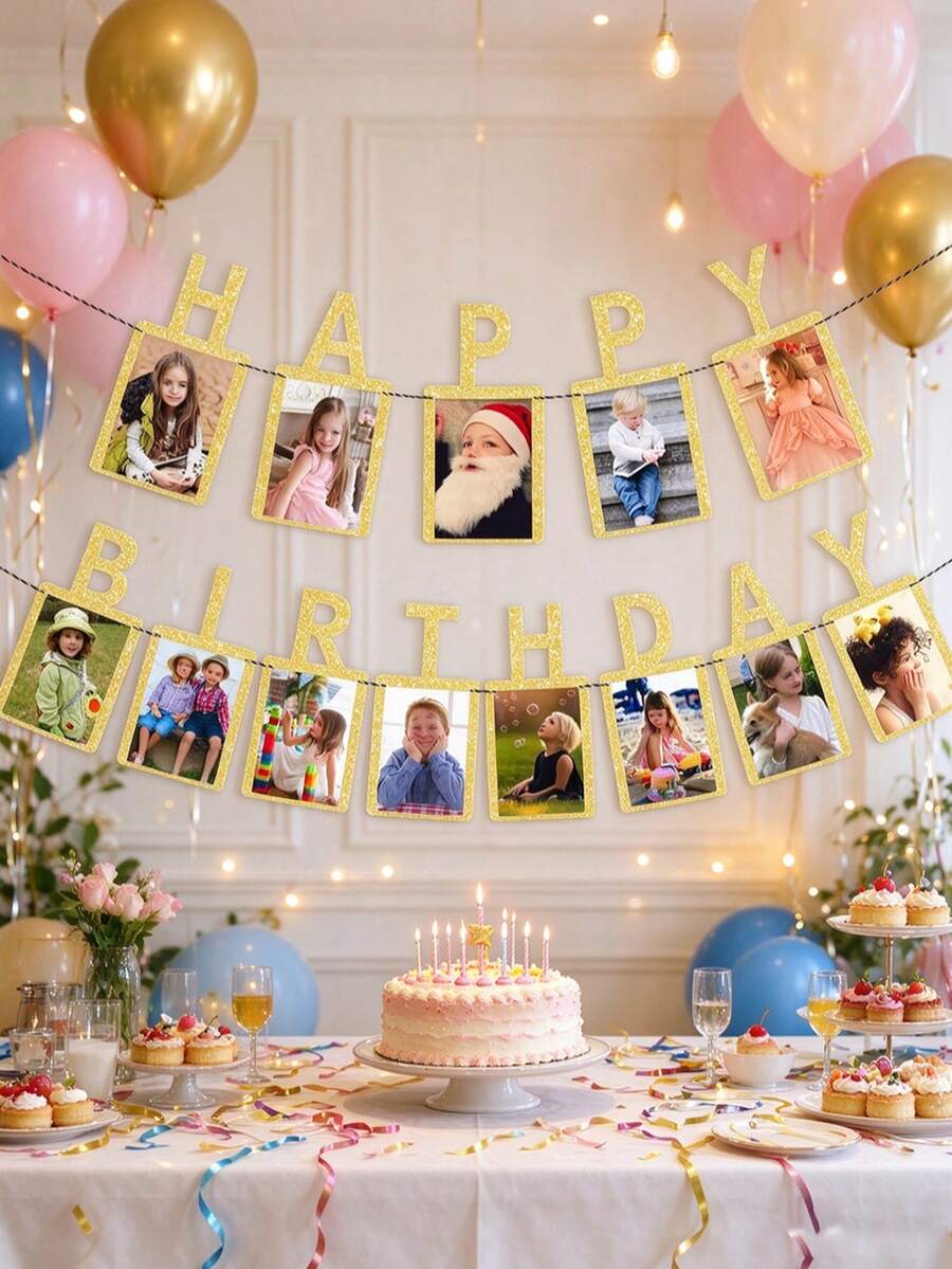 Gold Milestone Birthday Photo Banner – 18th to 50th – product image 7