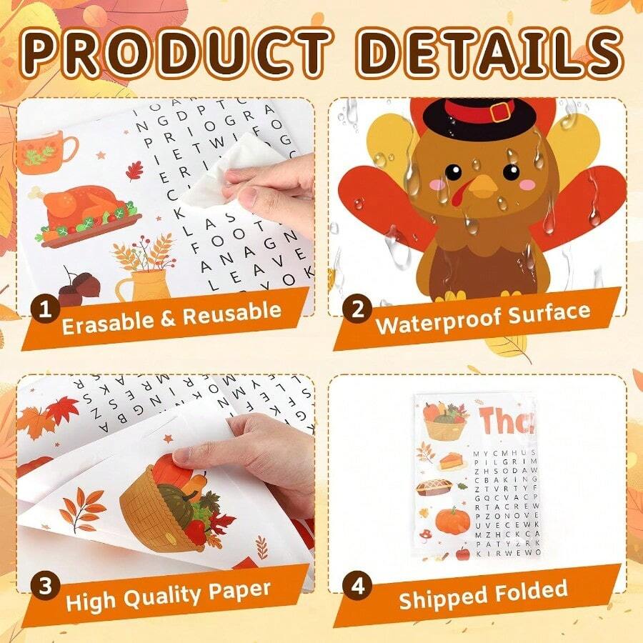 Thanksgiving Word Search Game Poster 24 x 36 Inches - product view 3