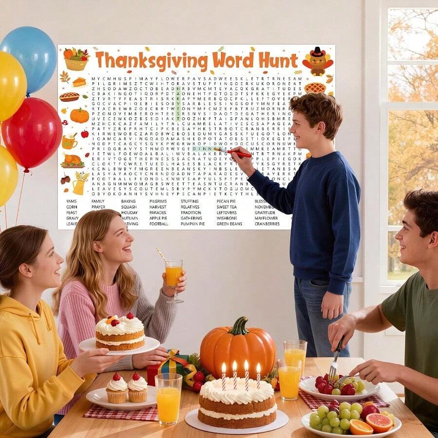Thanksgiving Word Search Game Poster 24 x 36 Inches - product view 6