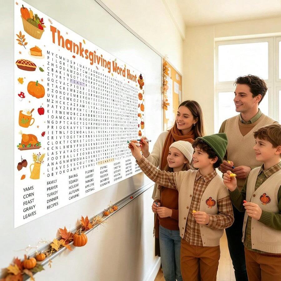 Thanksgiving Word Search Game Poster 24 x 36 Inches - product view 7