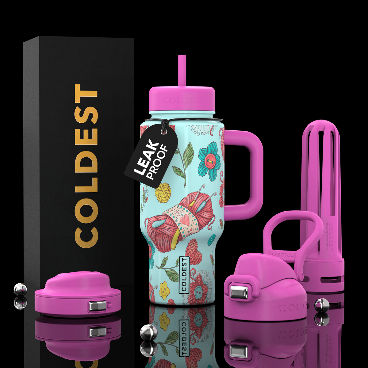 COLDEST 24oz Limitless Ultra v8 water bottle – featured design product photo