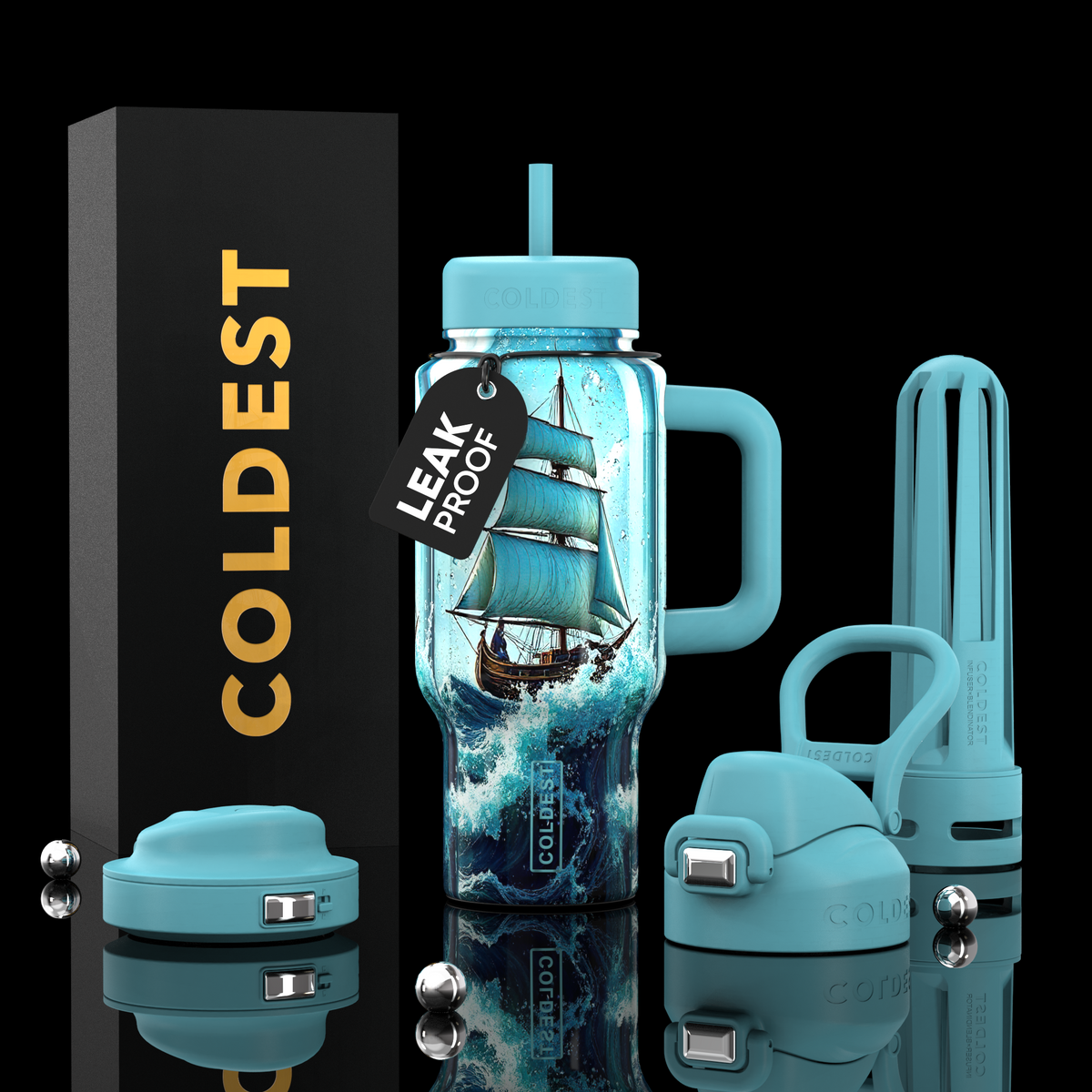COLDEST 24oz Limitless Ultra v8 water bottle – Ship in a Bottle design