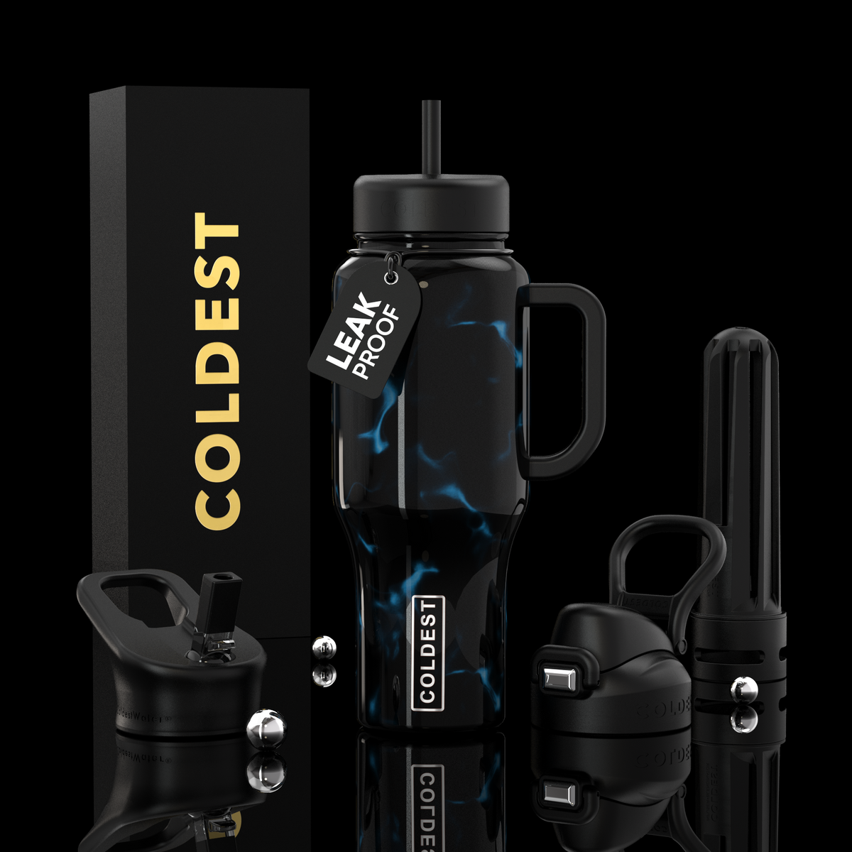 COLDEST 36oz Limitless Ultra v8 water bottle – featured design product photo