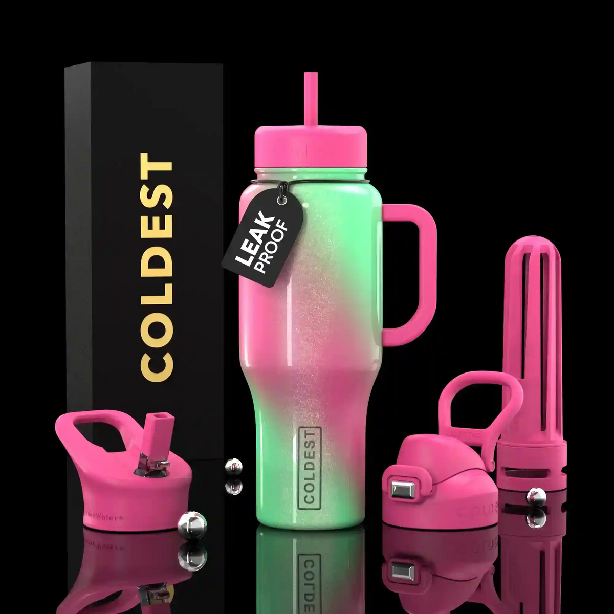 COLDEST 36oz Limitless Ultra v8 water bottle – featured design product photo