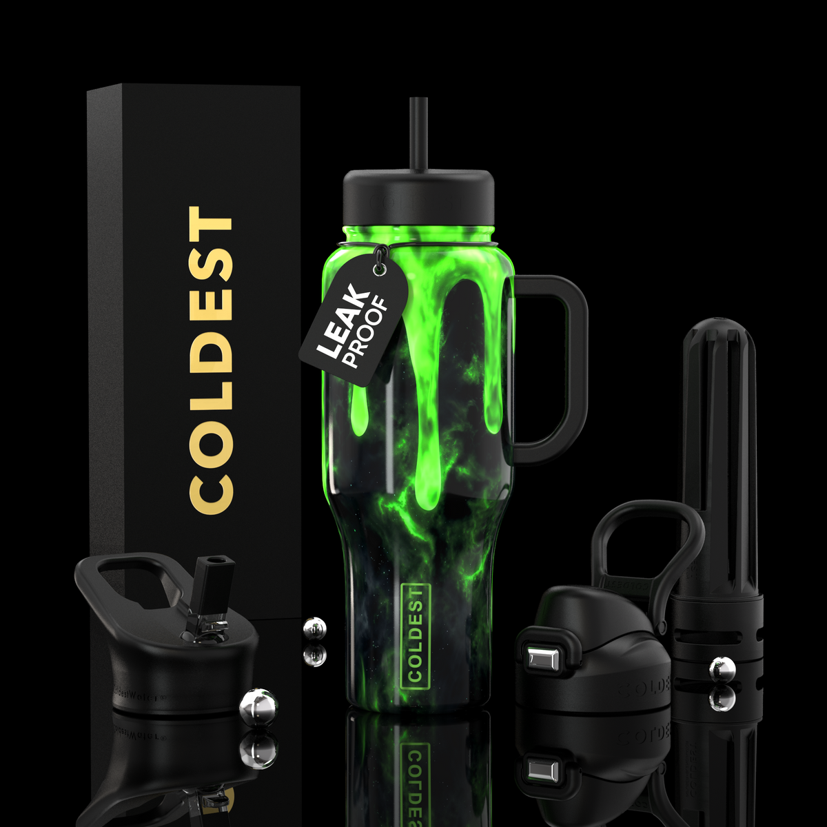 COLDEST 36oz Limitless Ultra v8 water bottle – featured design product photo
