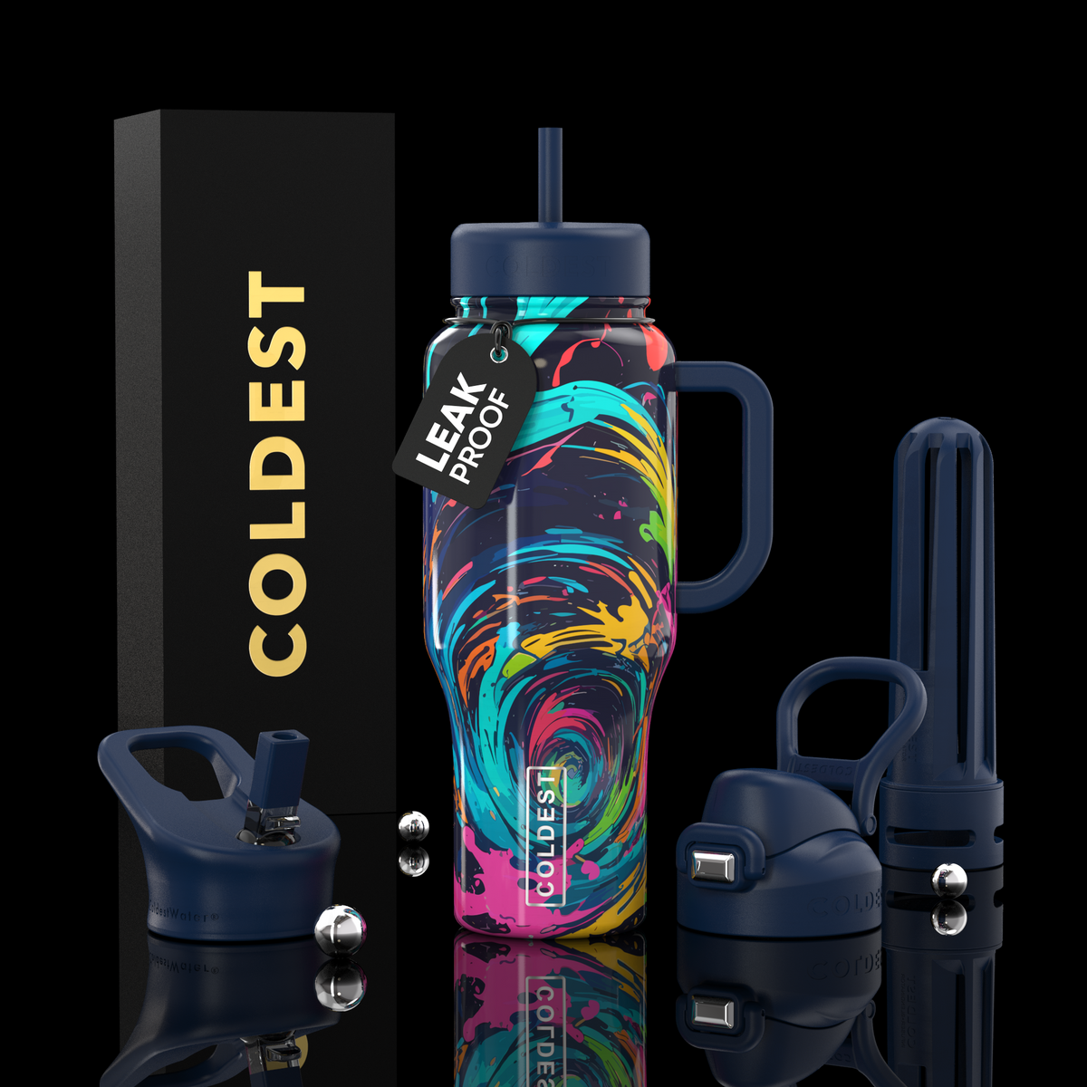 COLDEST 36oz Limitless Ultra v8 water bottle – featured design product photo