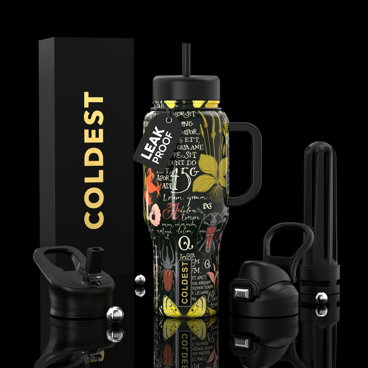 COLDEST 36oz Limitless Ultra v8 water bottle – featured design product photo