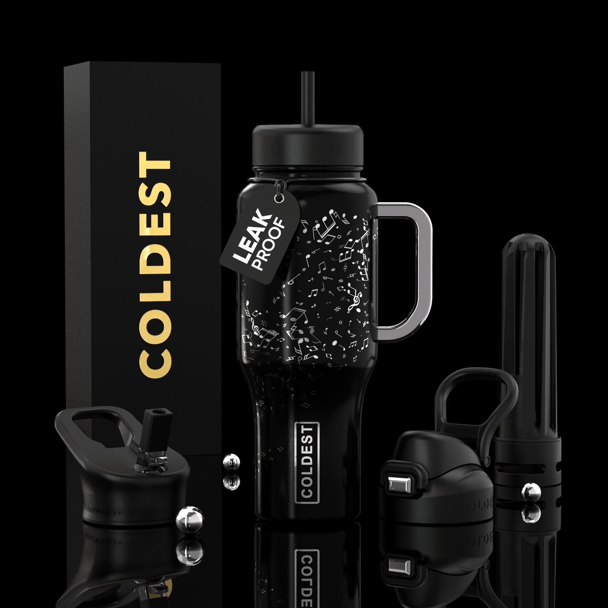 COLDEST 36oz Limitless Ultra v8 water bottle – featured design product photo