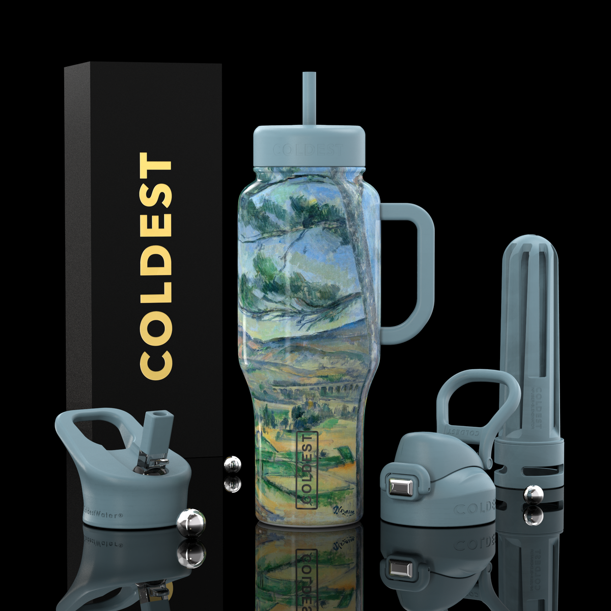COLDEST 36oz Limitless Ultra v8 water bottle – featured design product photo