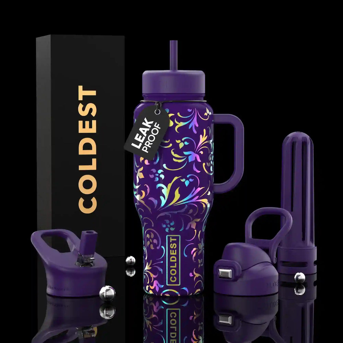 COLDEST 36oz Limitless Ultra v8 water bottle – featured design product photo