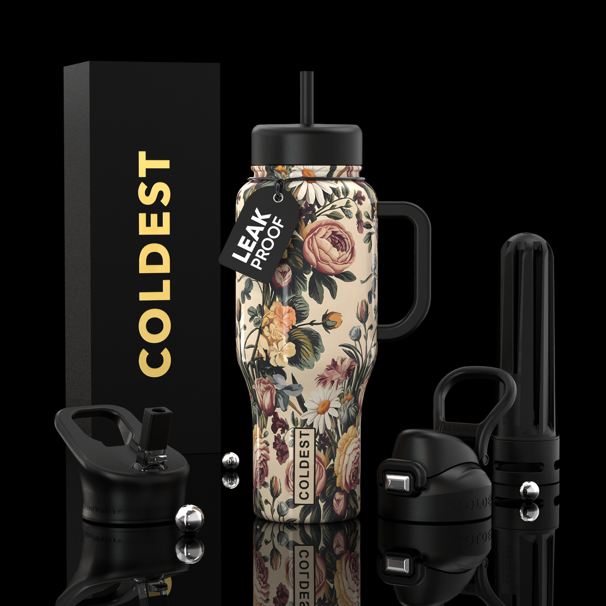 COLDEST 36oz Limitless Ultra v8 water bottle – featured design product photo