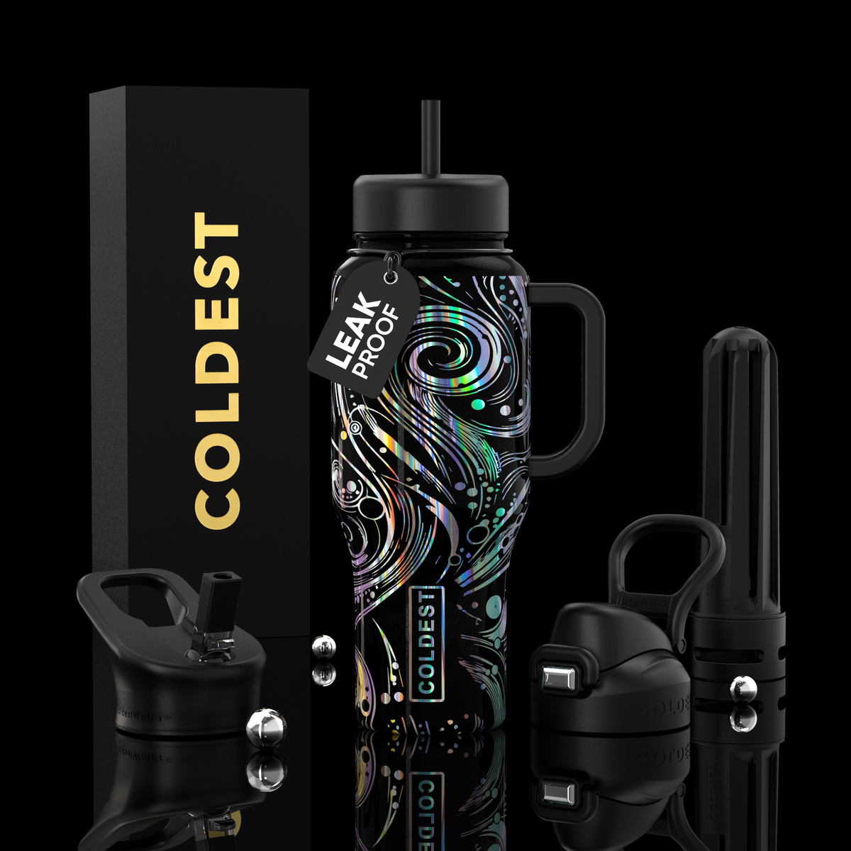 COLDEST 36oz Limitless Ultra v8 water bottle – featured design product photo