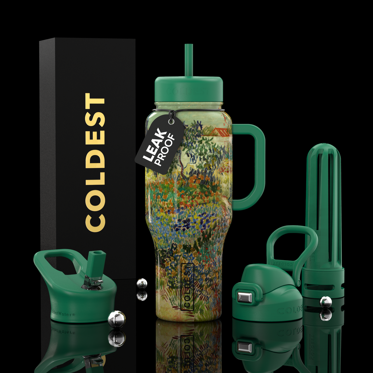 COLDEST 36oz Limitless Ultra v8 water bottle – featured design product photo