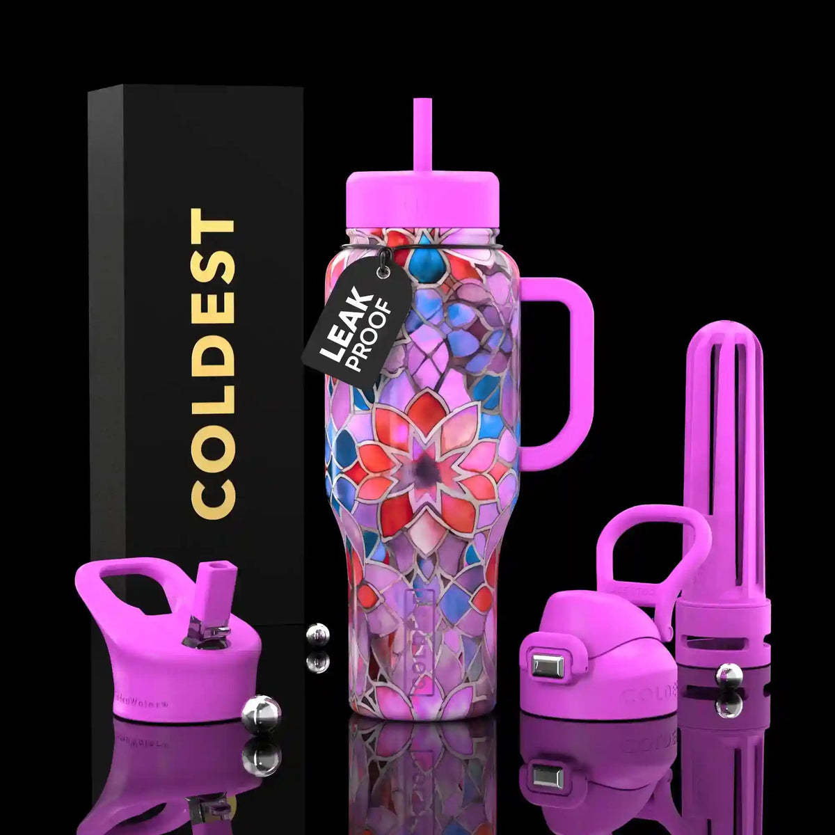 COLDEST 36oz Limitless Ultra v8 water bottle – featured design product photo