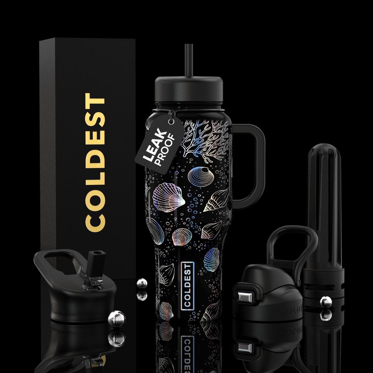 COLDEST 36oz Limitless Ultra v8 water bottle – featured design product photo