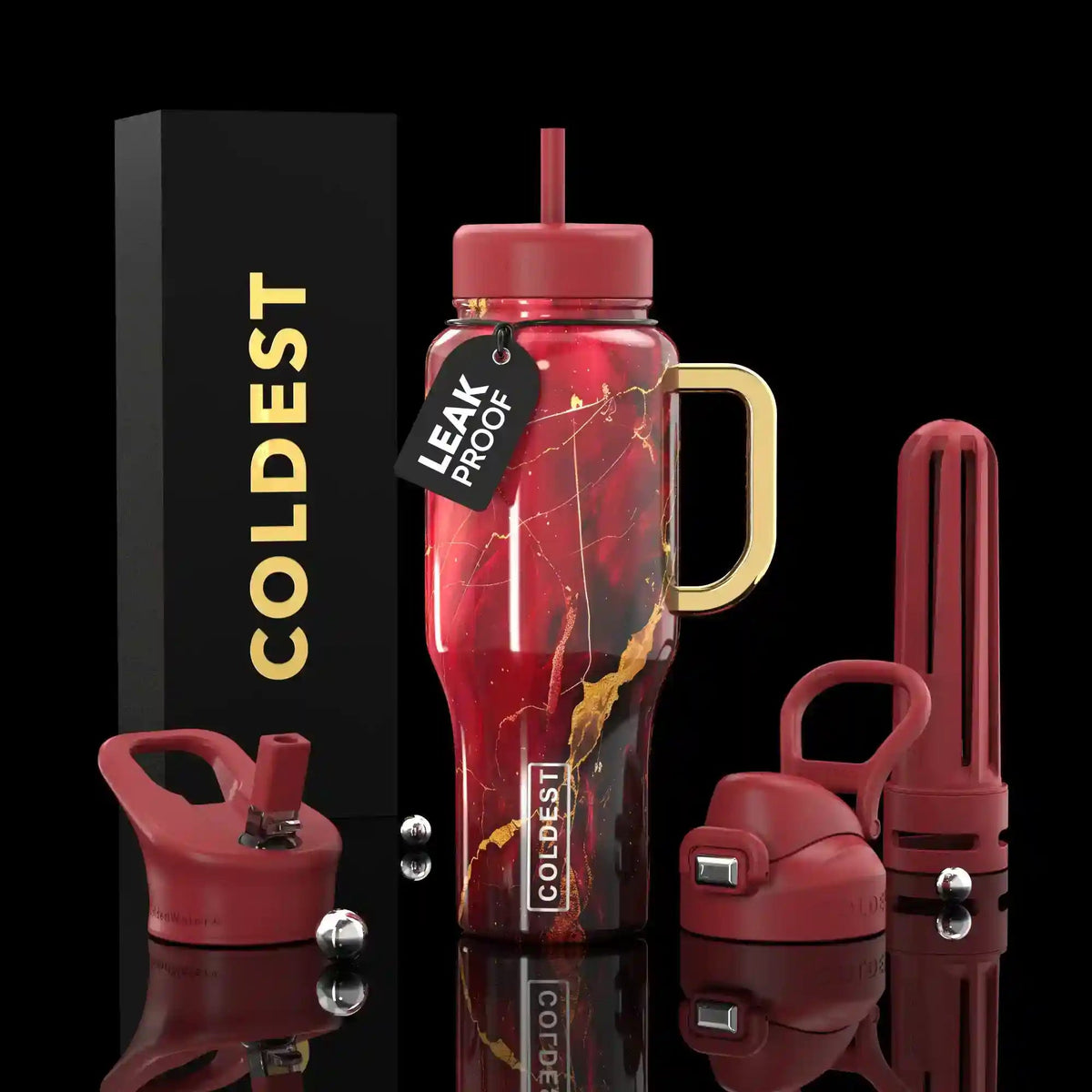 COLDEST 36oz Limitless Ultra v8 water bottle – featured design product photo