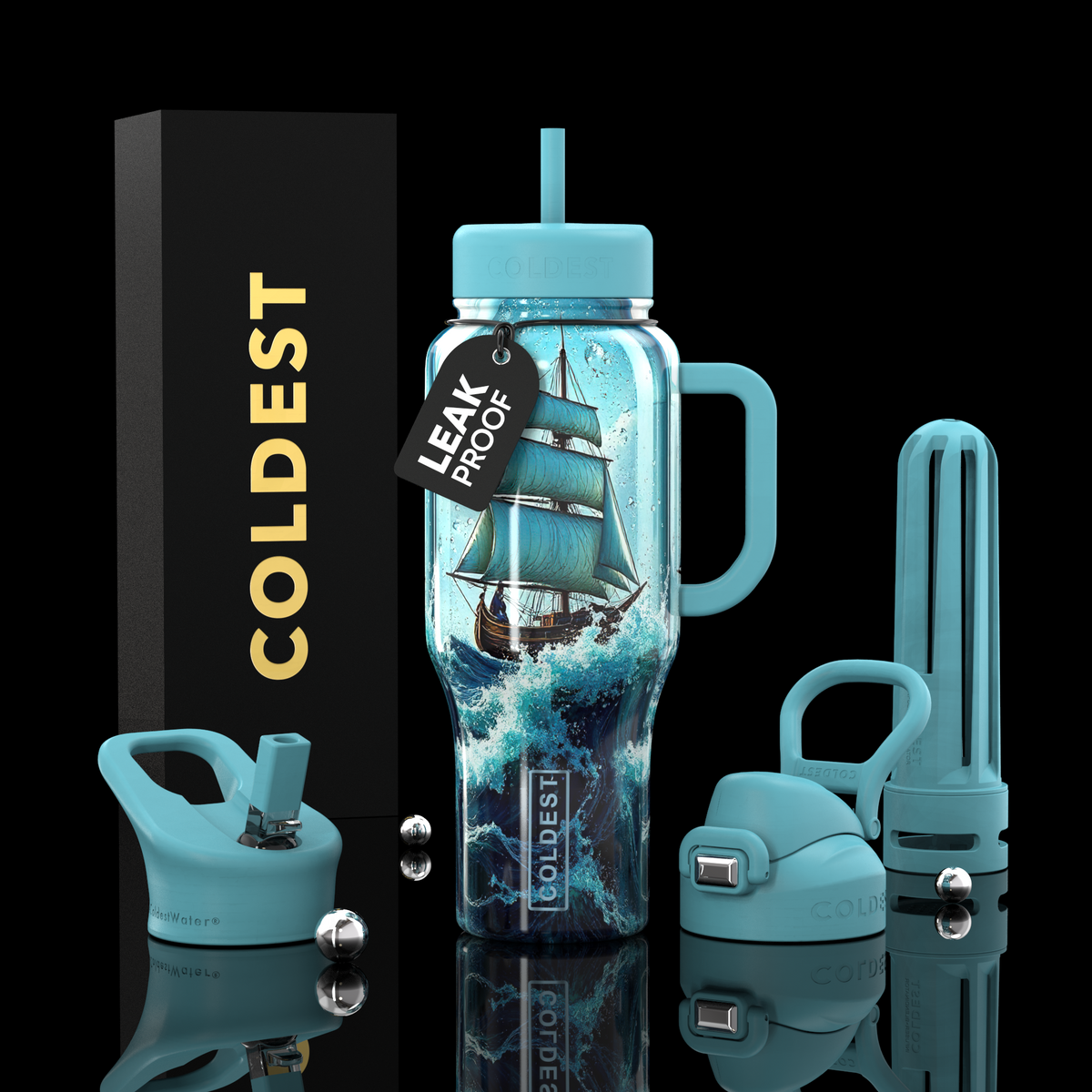 COLDEST 36oz Limitless Ultra v8 water bottle – Ship in a Bottle design