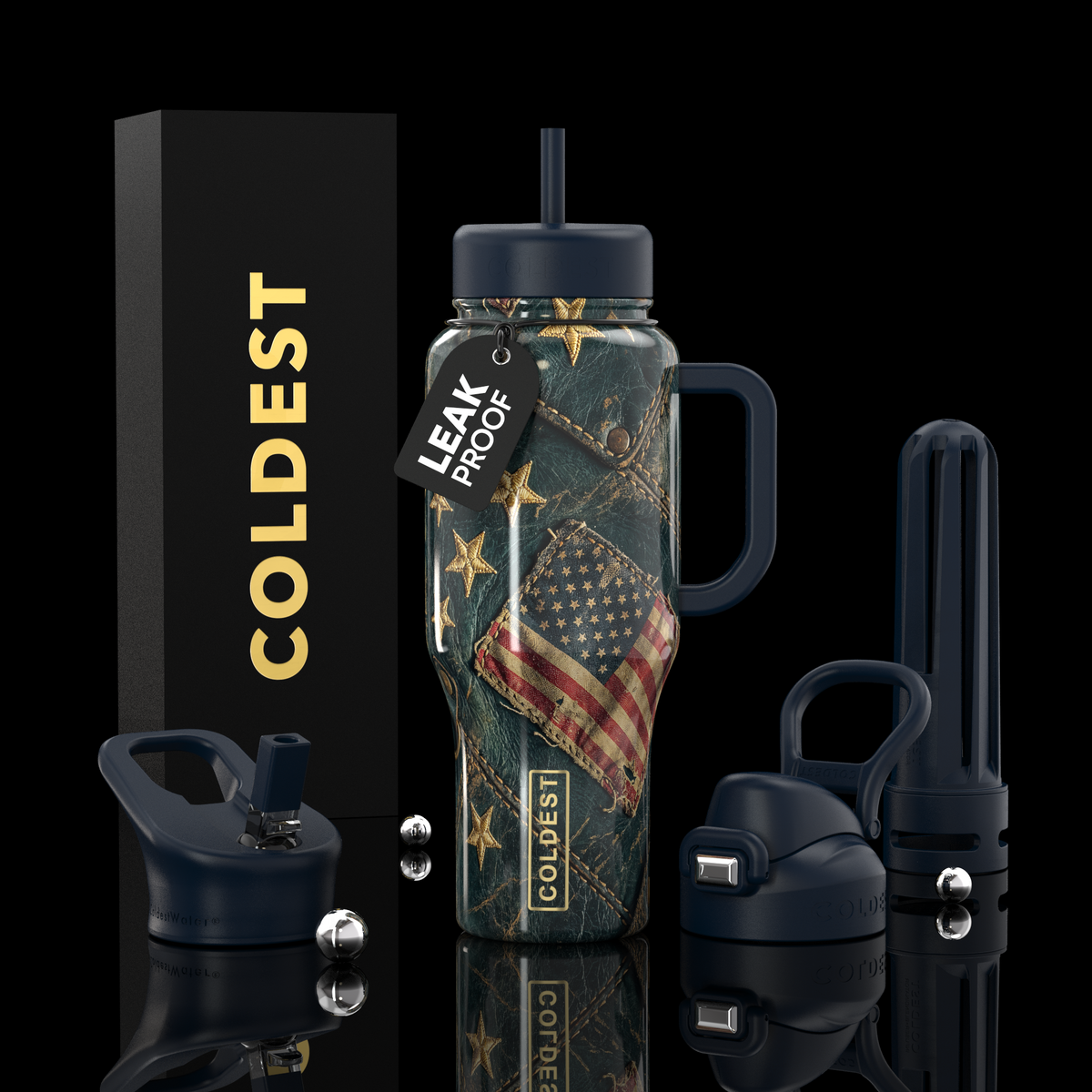 COLDEST 36oz Limitless Ultra v8 water bottle – featured design product photo