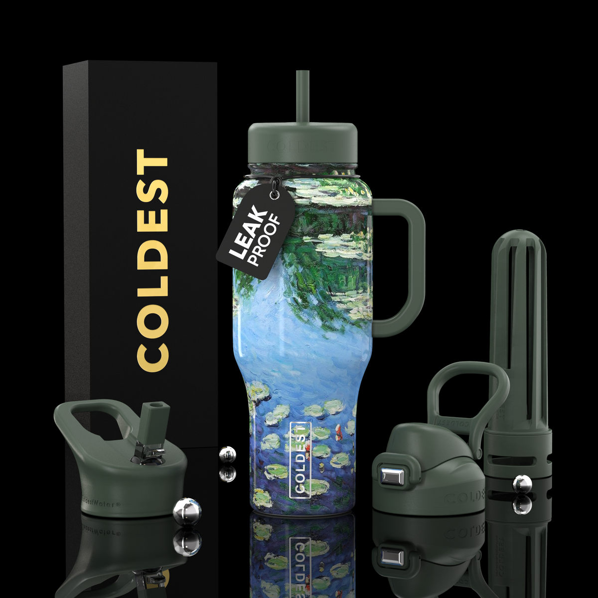 COLDEST 36oz Limitless Ultra v8 water bottle – featured design product photo