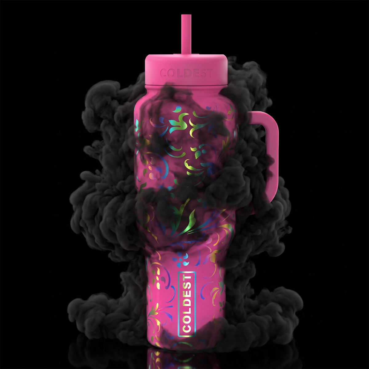 COLDEST 6.7oz mini water bottle – Pink Moonlight Floral design
