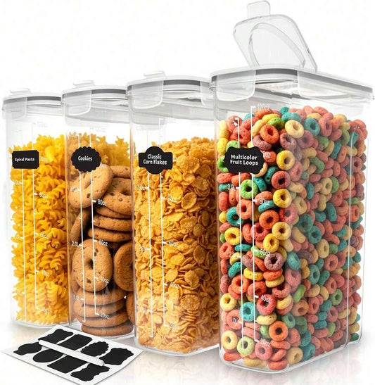 4-Pack 4L Airtight Cereal Storage Containers
