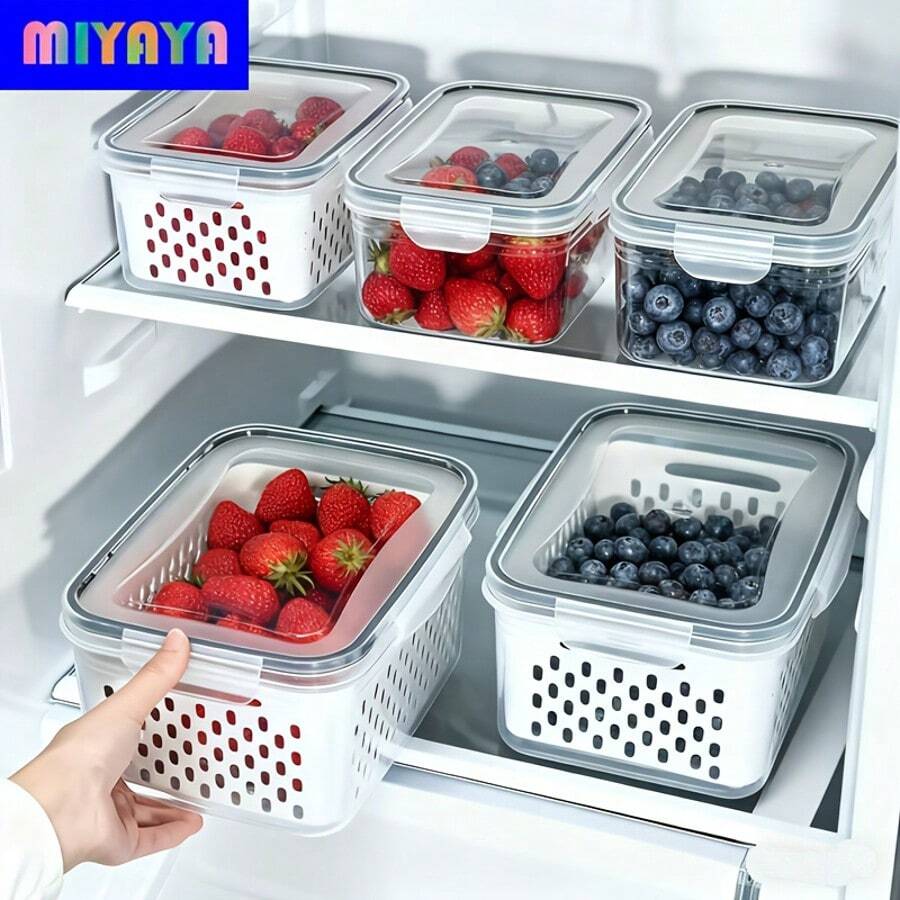 Food Storage Containers with Drain Baskets – 6/9/18 Pieces